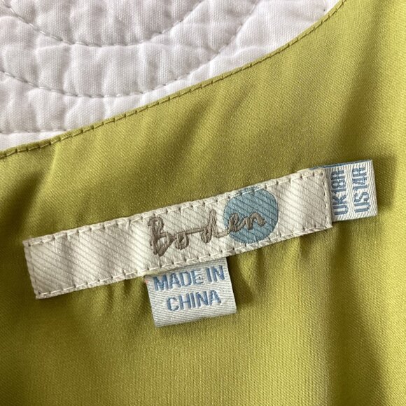 BODEN Silk Sassy DRESS Lime Green 100% Silk Women's Size 14 WH479 - Picture 3 of 12